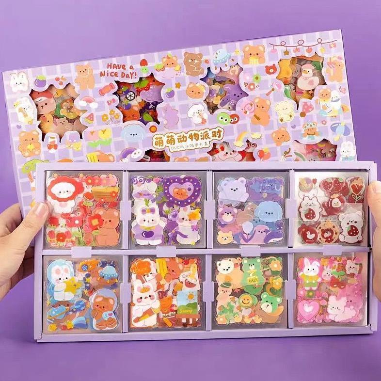 200 Lembar Sticker Box Pvc Jumbo Size Stiker Terlaris