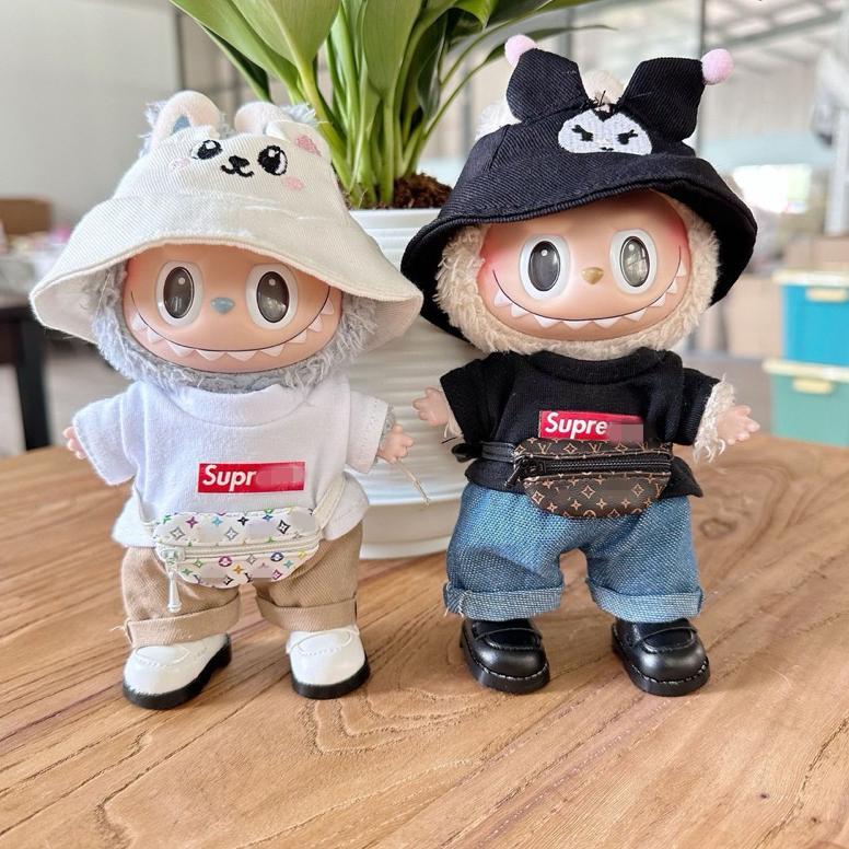 Ready  Baju Pakaian Labubu V1 V2 Branded Chanel Lv Lucu Kacamata Tas Boneka Stok Baru