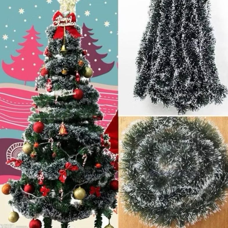 Murahhh Slinger natal putih salju/slinger natal hijau daun/slinger dekorasi pohon natal