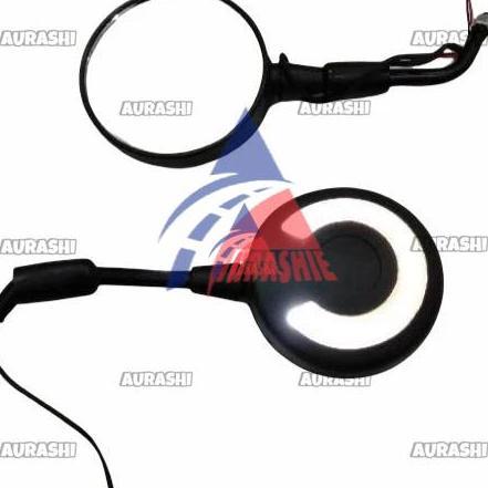 Spion Model Scoopy Lampu Led Spion Variasi Bulat Universal Scoopy,Fino,Vespa,Mio,Vario Dll