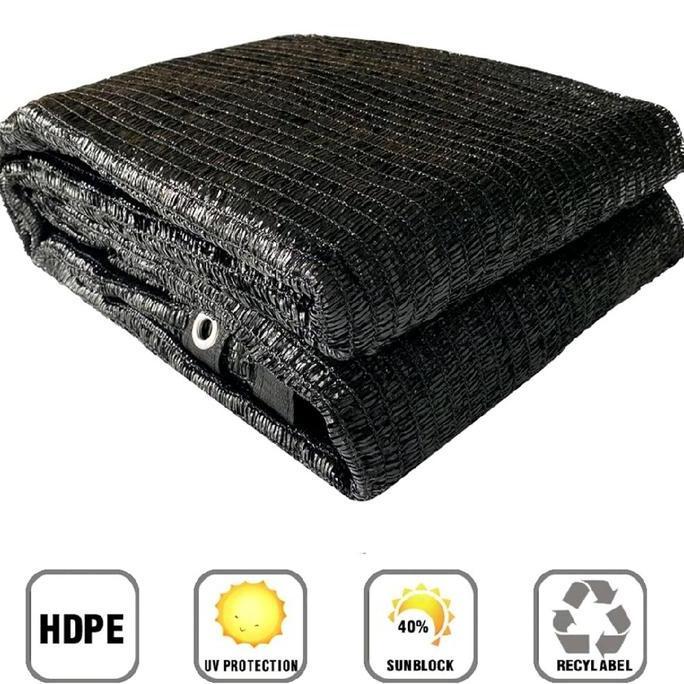 Paranet Anti Matahari 90% Hitam dengan List Terpal & Mata Ayam Terpasang HDPE 90% UV Protection Sunb