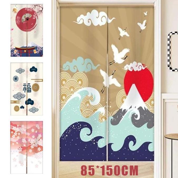 85*150cm Tirai Pintu Jepang Tirai Gorden Pintu Tirai Dapur Jepang Gorden Jepang Untuk Pintu Kanvas