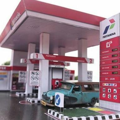 DIORAMA DIECAST SKALA 64 - MINIATUR SPBU PERTAMINA