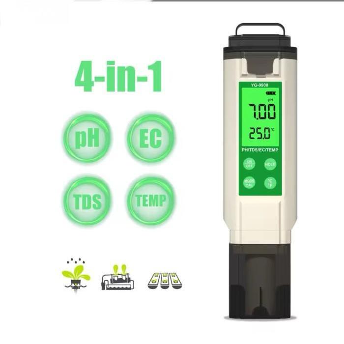 Yg9908 Alat Ukur Ph Tds Ec Suhu Tester Meter Air  Yg-9908 Hidroponik Original Dan Terpercaya