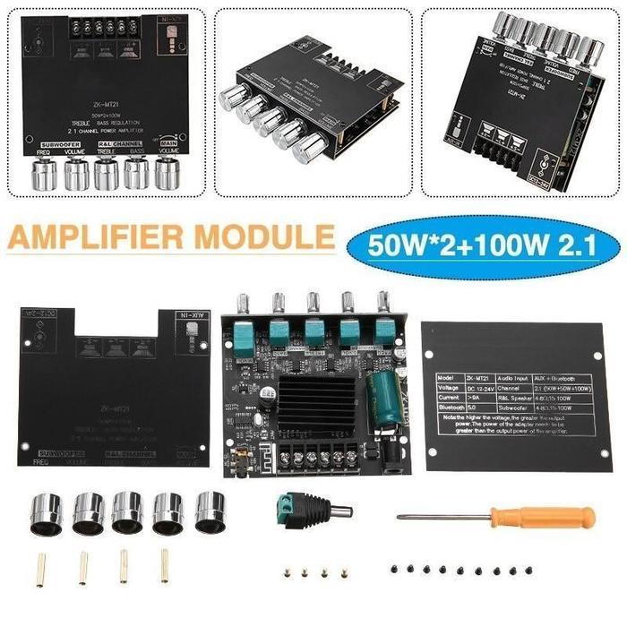 Zk-Tb21 Tpa3116D2 Power Amplifier Bluetooth 5.0 50Wx2 + 100W Amplifier Bluetooth Super Bass Amplifie