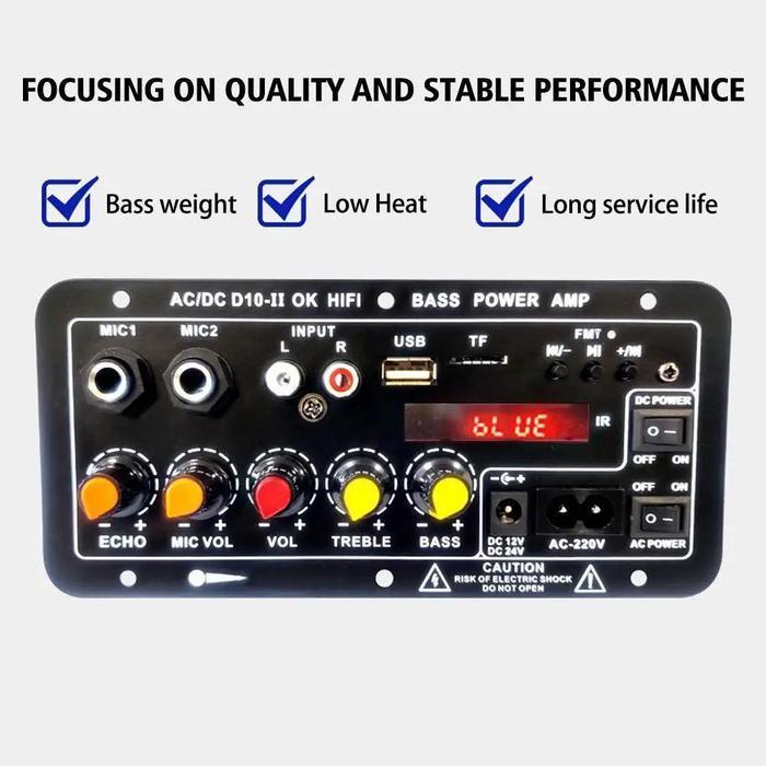 Kit Amplifier Bluetooth All-In-One (Pilih Model). Ada Usb, Tf, Fm, Aux, Karaoke, Remote. Solusi Leng