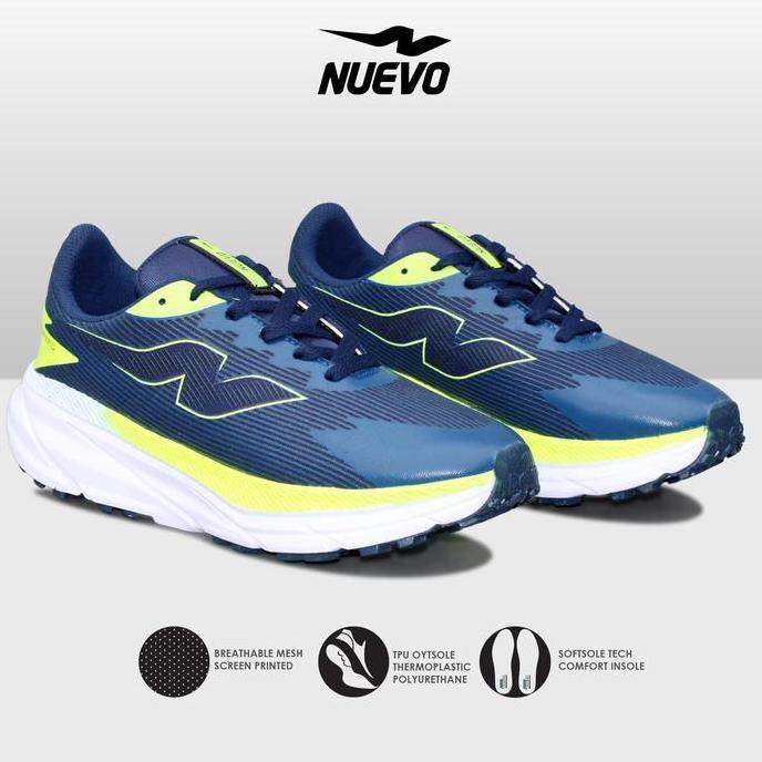 NUEVO - Sepatu Olahraga Jogging Pria Nuevo Crosspeed Navy Stabilo Running Shoes Lari Santai Outdoor
