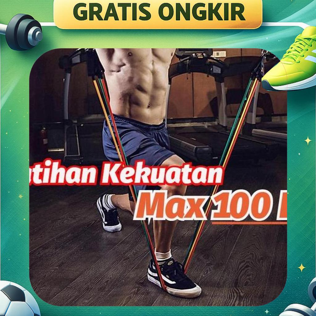 LowaAlat Olahraga Tarik Karet Adjustable Resistance Bands Latihan Tarikan Olahraga Outdoor Otot Gym