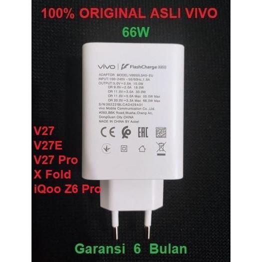 Ready Adapter Charger VIVO 66W X Fold iQoo Z6 Pro V27e V27 Pro Original