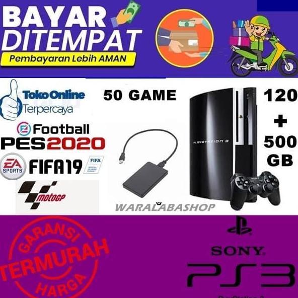 ps3 fat hdd 120gb + hdd external 500gb cfw terbaru