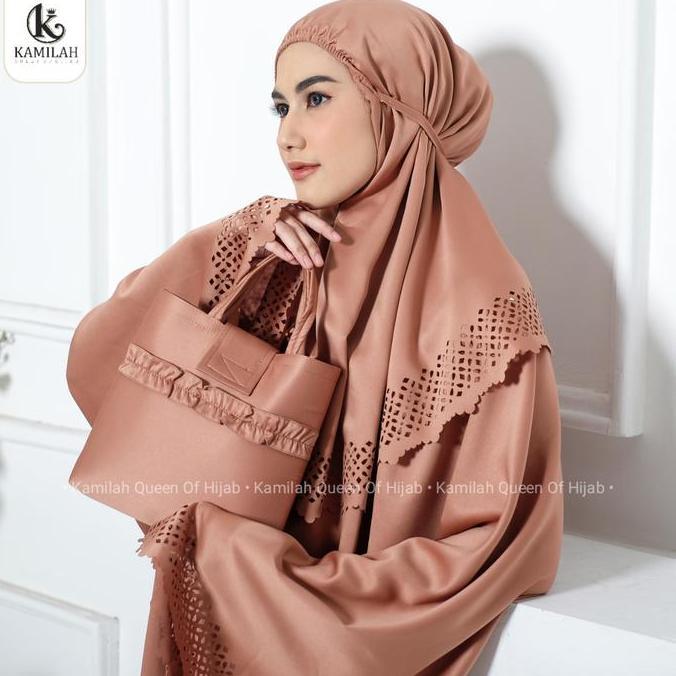 [Beli Lokal] Mukena Dewasa Sutra Velvet Lembut Lasercut Susun Nayara Mewah Silky Cantik