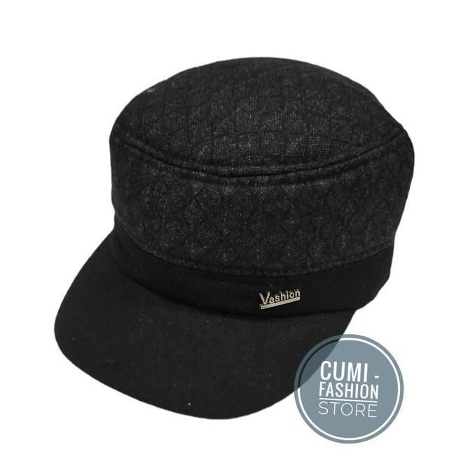 Topi Pria Topi Komando Bahan Woll Import hitam