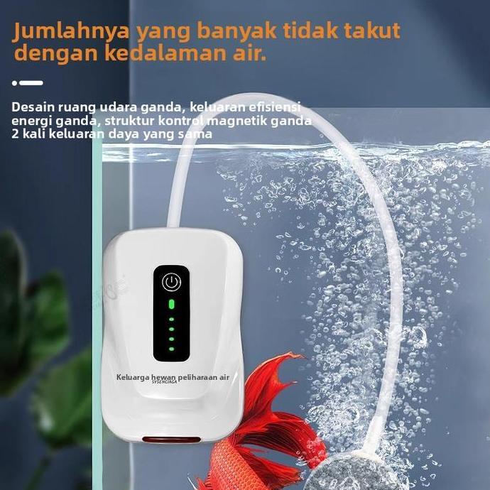 Pompa Oksigen Portable 4800Mah Tangki Ikan Oksigen Portable Kompak Kecil 90 Jam Operasi Kontinuus Ik