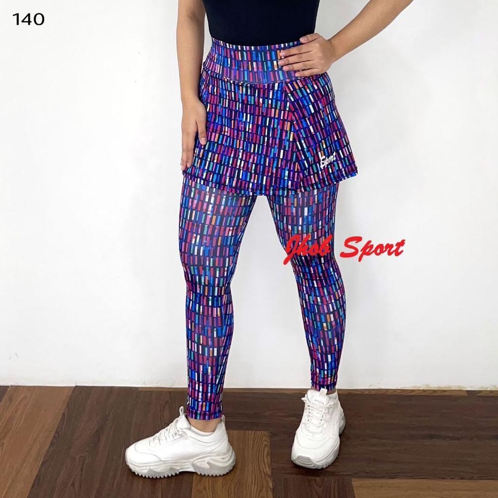 Arta Moro - Celana Legging Rok Panjang Wanita Motif/Celana Legging Rok Olahraga Wanita Muslimah/Legg