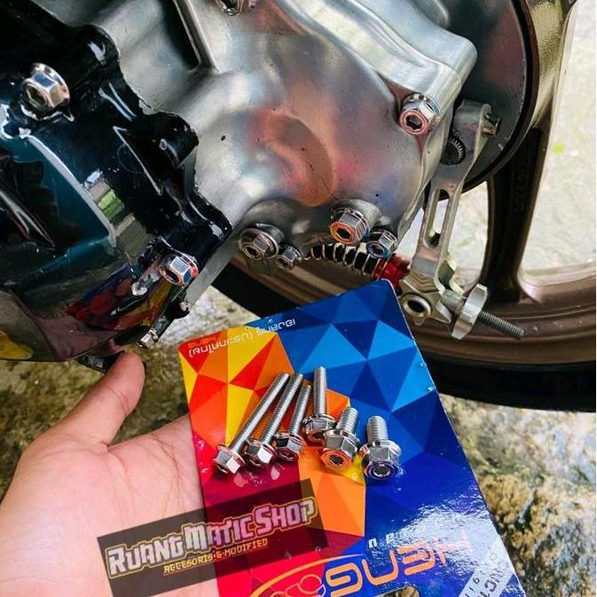 Baut oli gardan baut set gardan honda vario 110 scoopy beat stainless original