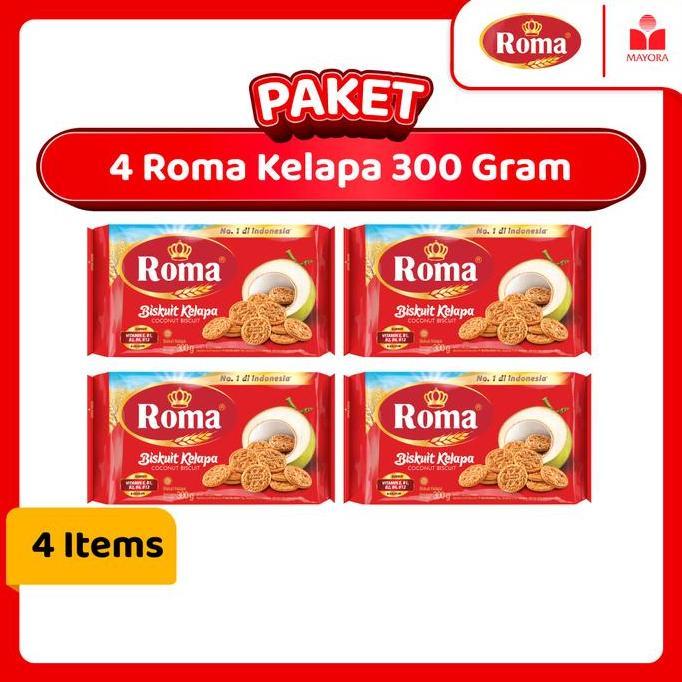 Paket Biskuit 4 Roma Kelapa 300 Gram