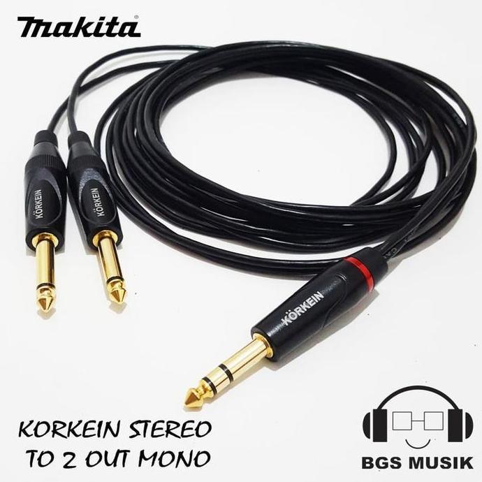 Kabel Jack Stereo To 2 Jack Mono 10M