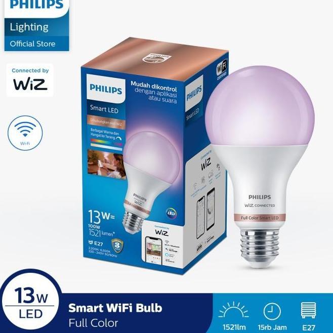 Philips Lampu Bohlam Smart Wifi Led 13W With Bluetooth Color Rgb