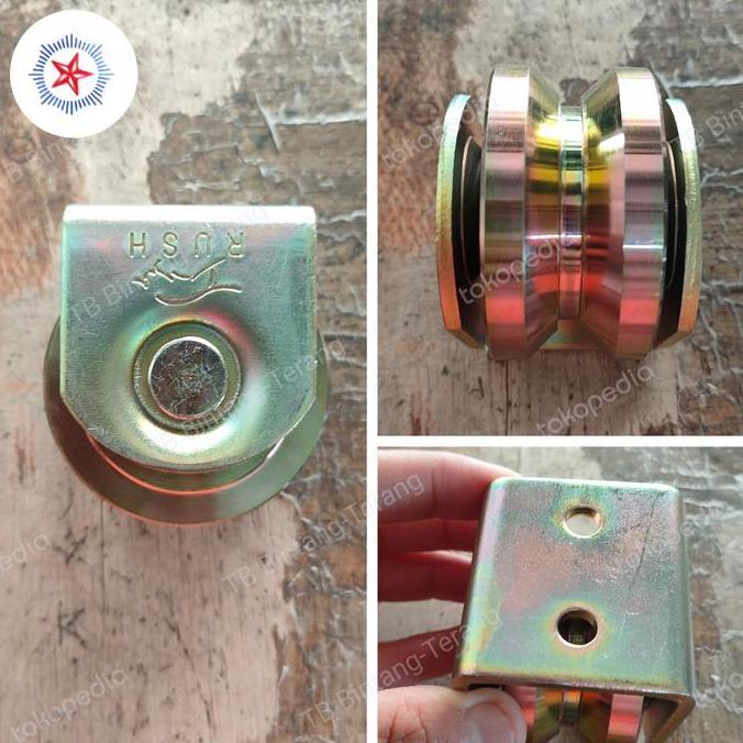 RODA REL BESI BAJA 3" INCH MODEL V GROOVE UNTUK GERBANG PAGAR RUMAH