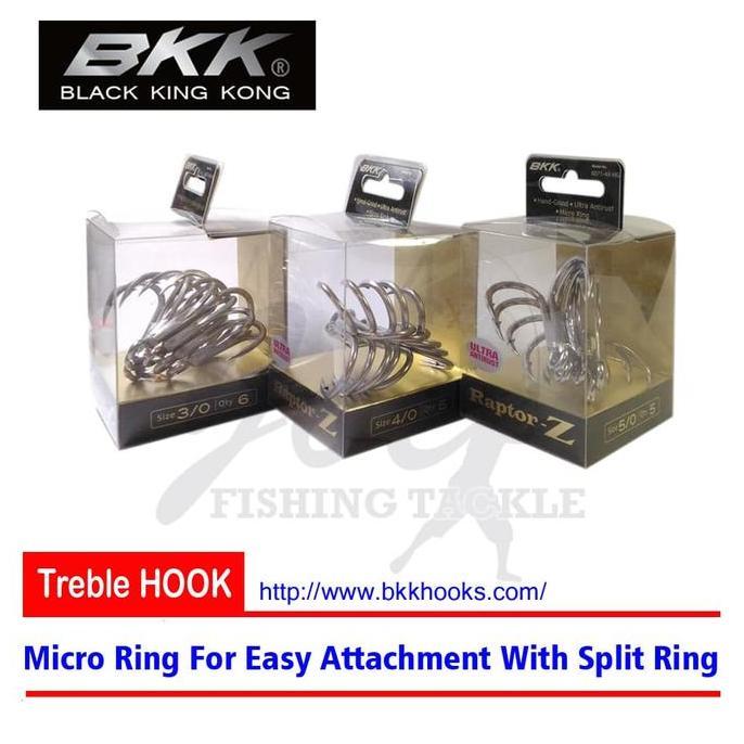 BKK Raptor-Z Treble Hook Ukuran Besar 6071-4X-HG Mata Kail Pancing Terlaris