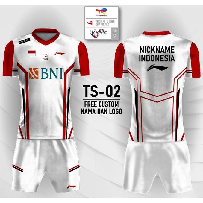 BEBAS ONGKIR - jersey setelan badminton thomas cup 2022 lining free nama