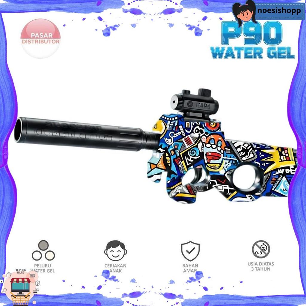 Cuci Gudang Pasar Distributor Hero Sub Machine P90 Tsg-032 Mainan Tembakan P90 Elektrik Water Gel Bl