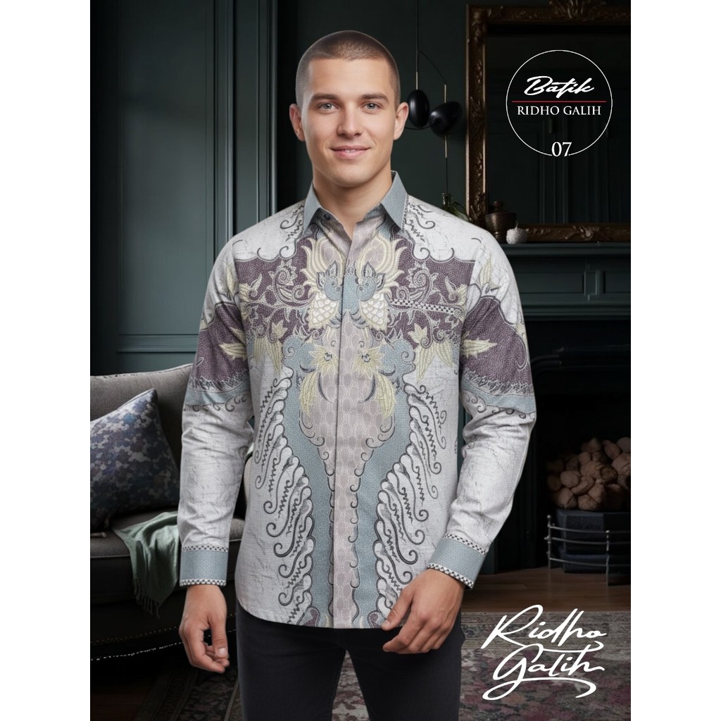 Batik Ridho Galih Kemeja Pria Dobby Premium