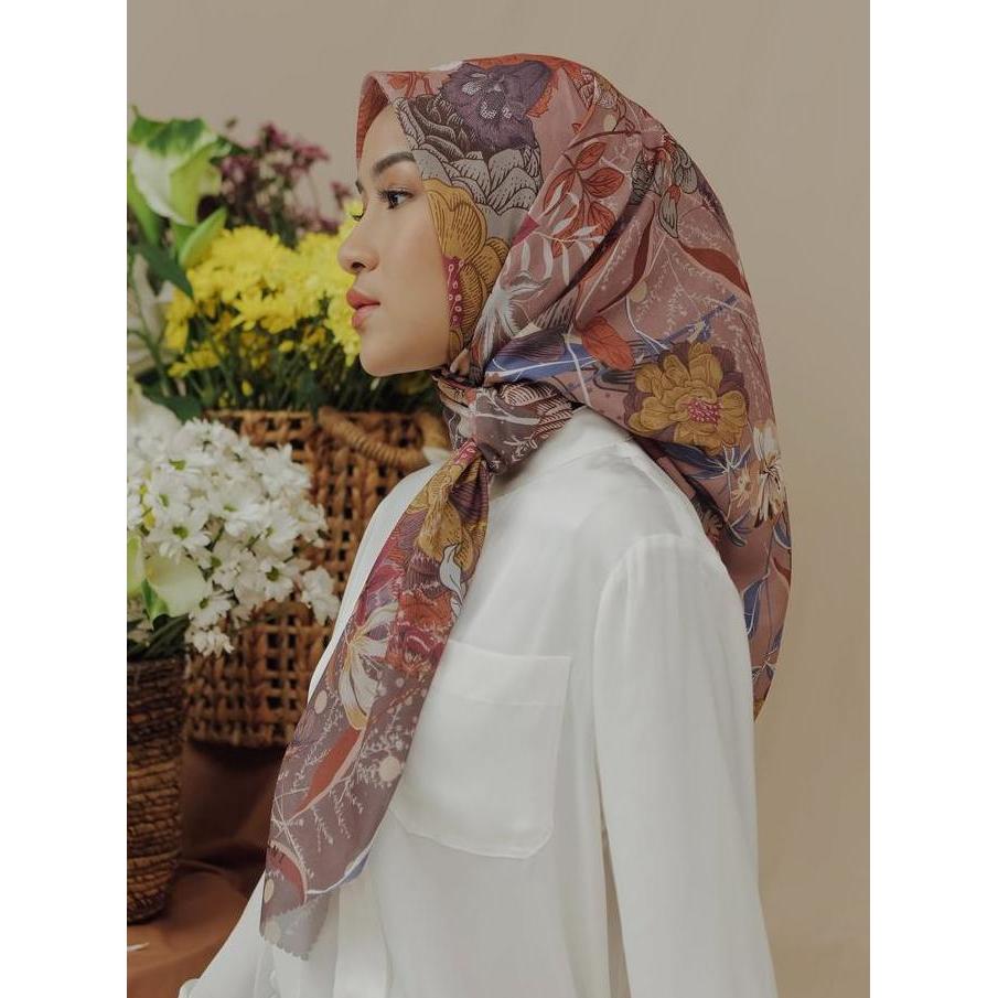 Promo Gonegani Hijab Motif Persegi Blossom Scarf Cod