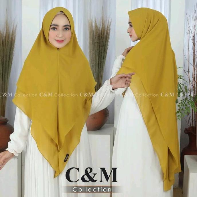 Promo Khimar Syahila Jumbo 2 Layer/ Khimar Ceruty Babydoll Premium/ Khimar Jumbo 2 Layer Pet Antem P