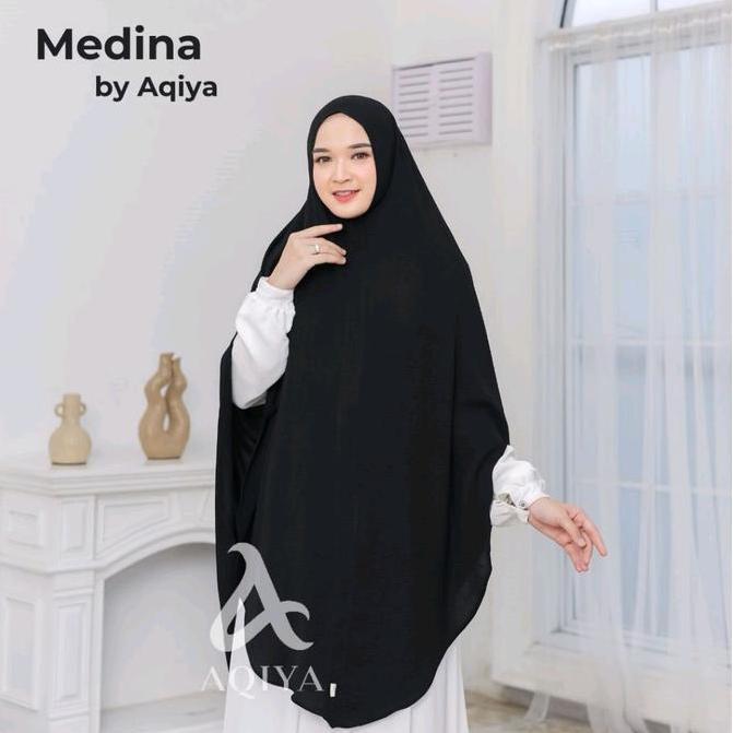 Promo Promo Medina Premium By Aqiya Kerudung Bergo Super Jumbo Khimar Syar'I Crinkle Airflow Premium
