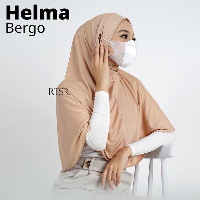 Promo Rtsr Helma Bergo / Hijab Masker / Hijab Instan Telinga/Jilbab Lubang Telinga/Bergo New Normal 