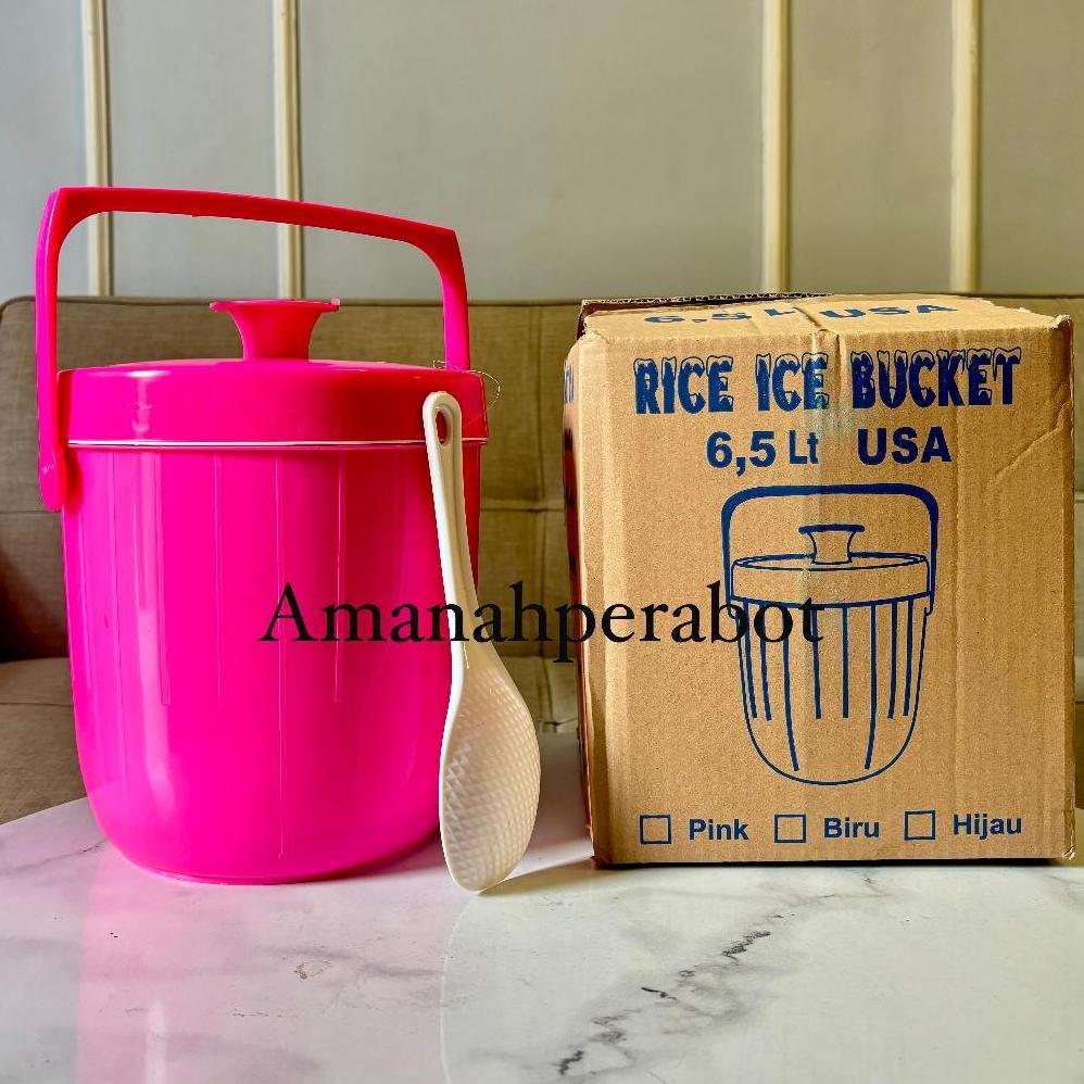 Ricebucket Termos Es Termos Nasi 6,5 , 8,5 & 10,5 Liter Air  USA Termos Nasi Polos + Centong Termos 