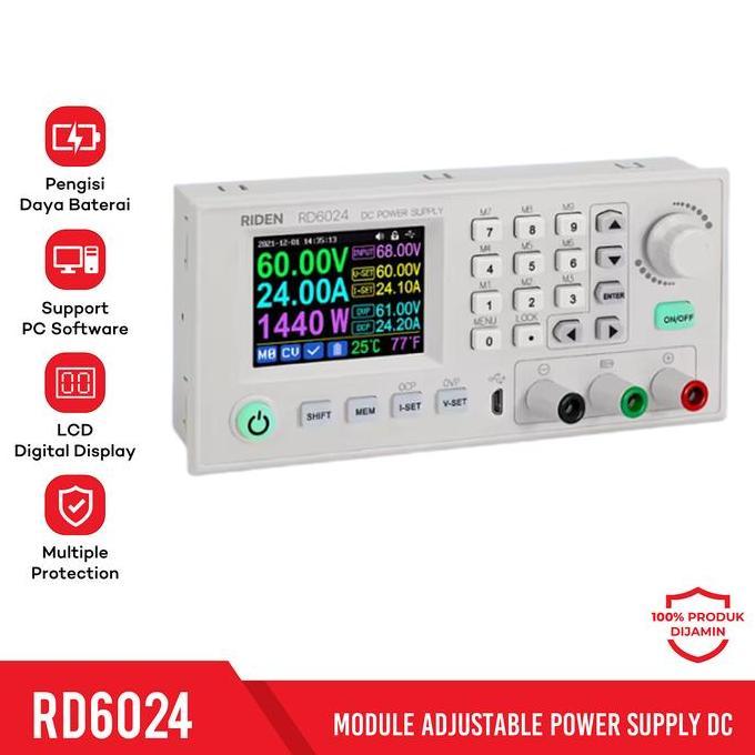 Promo Adjustable Power Supply DC Regulated 24A 60V RIDEN - RD6024 Diskon
