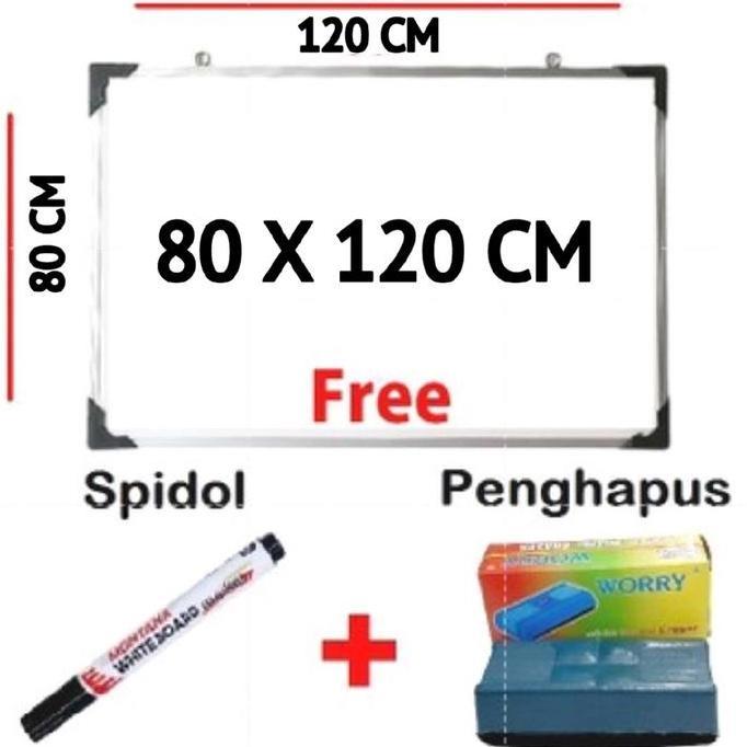 Papan Tulis Besar  White Board Bonus Spidol Dan Penghapus Papan Tulis Putih