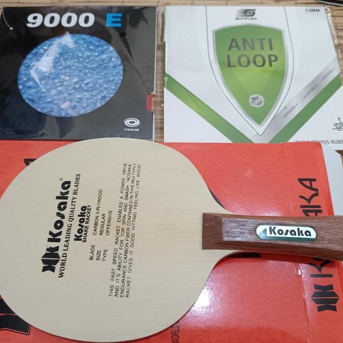 PAKET BET TENIS MEJA KOSAKA CARBON PLUS ANTI SPIN ANTI LOOP ORIGINAL Terlaris
