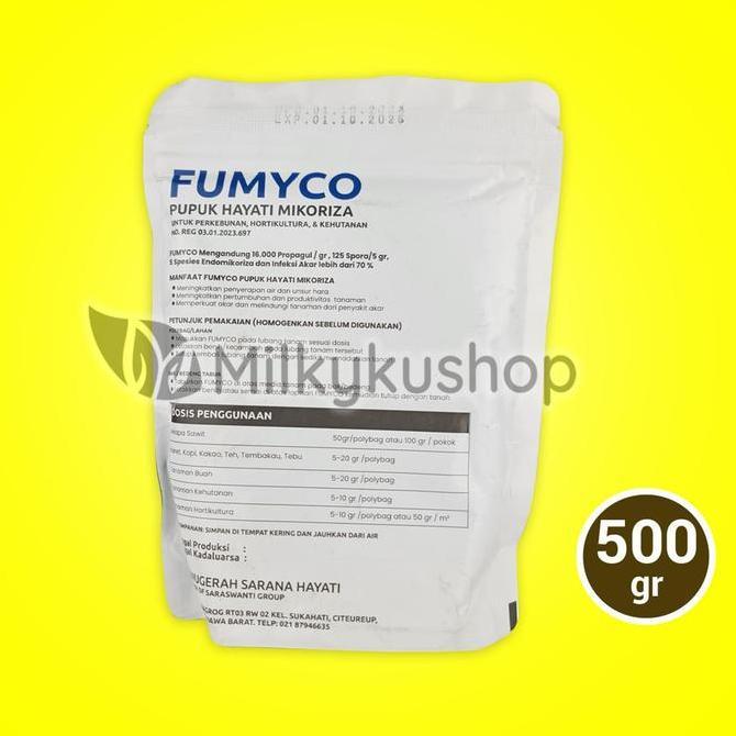 PUPUK FUMYCO POWDER 500 GRAM KEMASAN PABRIK HAYATI MIKORIZA JAMUR