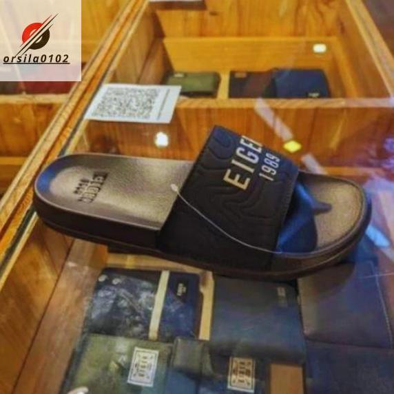 EIGER SANDAL SLIP ON PRIA WANITA EIG ER NORTE SLIDER BAHAN KARET NYAMAN UNTUK SEHARI-HARI HITAM 39 U