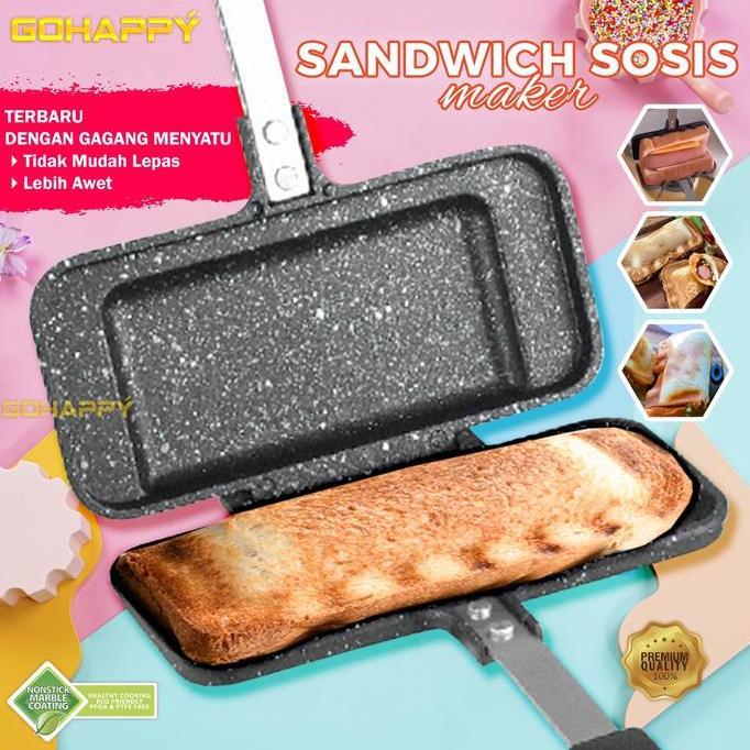 GOHAPPY Cetakan Sandwich Sosis Maker/waffle Hotdog Toaster maker diatas Stove Kompor tanpa listrik C