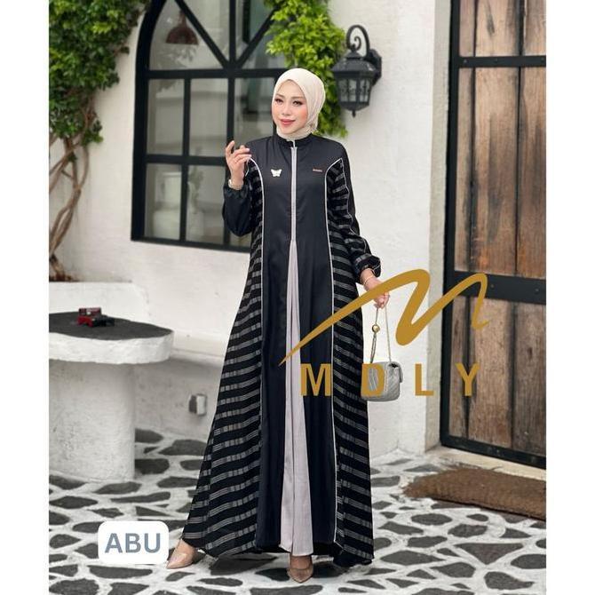Promo Baju Gamis Lebaran Wanita Muslimah Tisha Dress By Mdly Fit Kombinasi Nyaman Syari