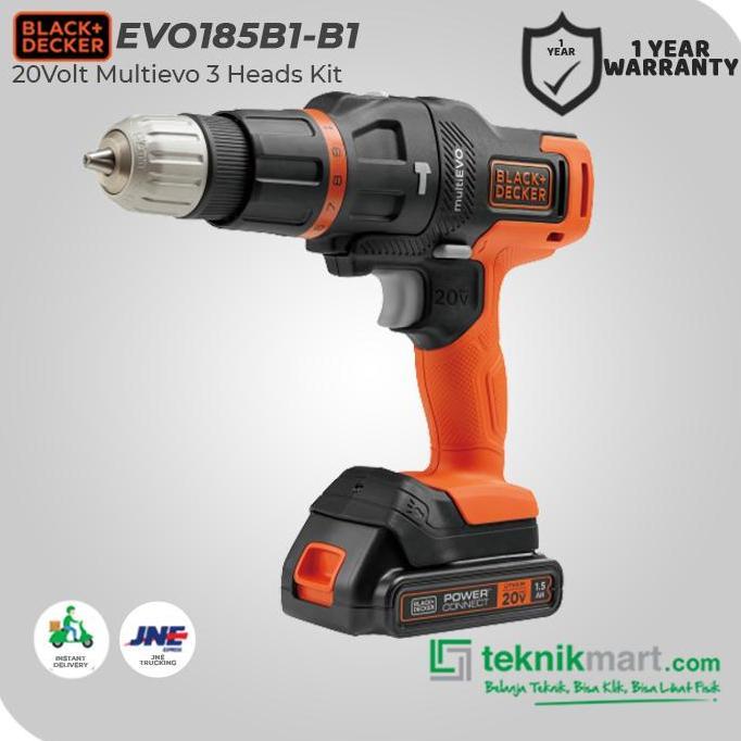 Promo Black And Decker Evo185B1 20V Multi Evo 3 Heads Kit / Bor Baterai