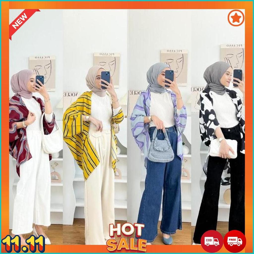 OUTER SCRAFT KARDIGAN POLOS MOTIF BAHAN RAYON PREMIUM [G1]