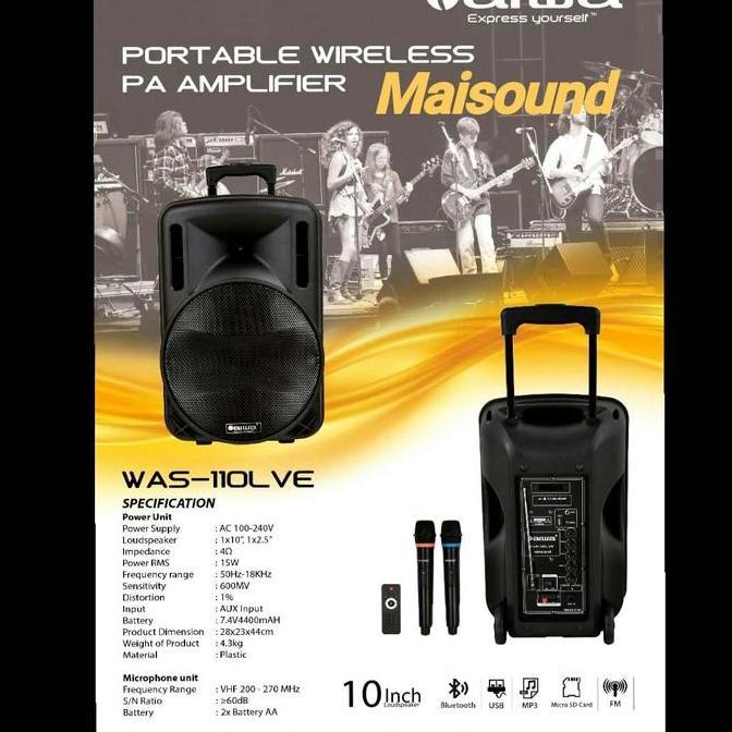 Portable Speaker Meeting AIWA WAS 110LVE 110 LVE 10 Inch