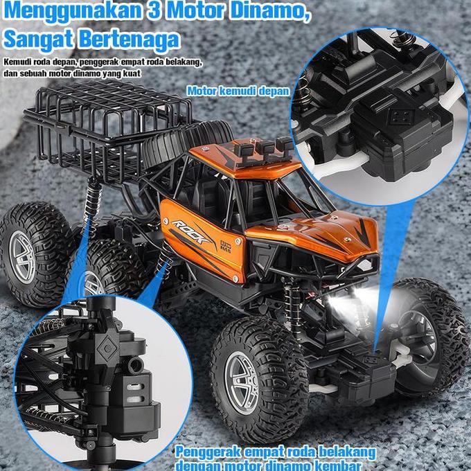 Dindaseller6 - Tatajoy Rc Mobil Remote 4Wd Alloy Rock Crawler 6 Roda Lampu