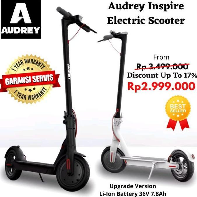 Audrey Inspire Electric Scooter Outdoor Sport Skuter listrik lipat ban 8.5 Inch / Skuter Anak / Skut