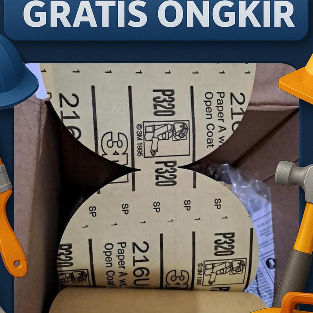 3M Stikit Gold 216U,Size:5"-P320 Isi:175 Pcs