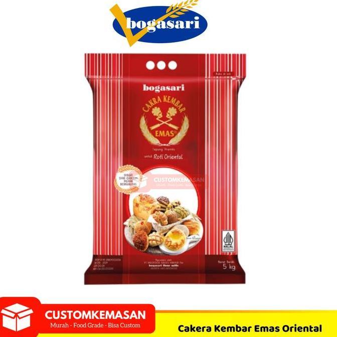Bogasari Cakra Kembar Emas Roti Oriental 5Kg / Cakra Kembar Emas Roti Oriental / Tepung Terigu 5 Kg 