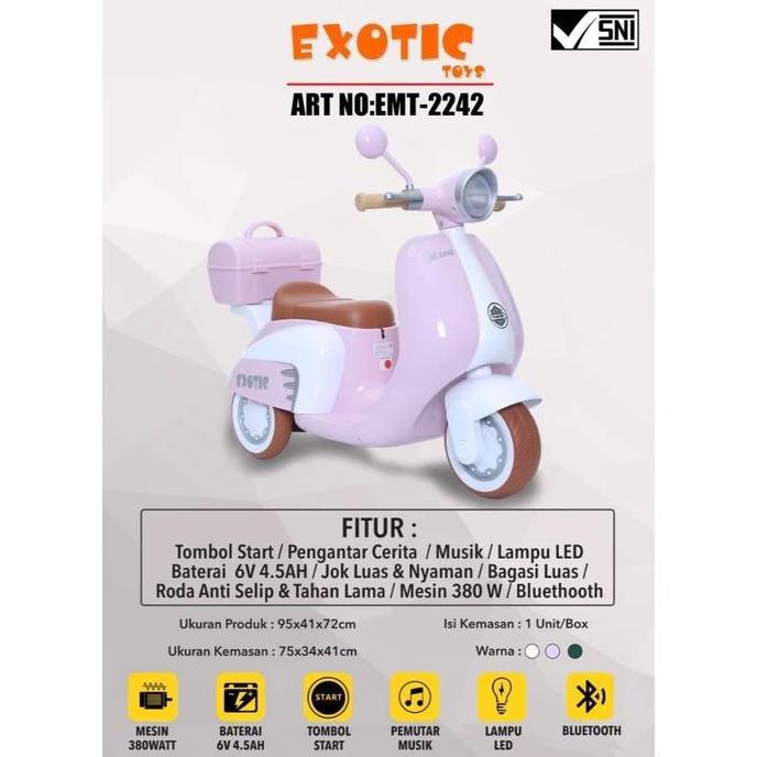 Motor Aki anak Vespa PMB NW113 Sepeda Listrik Cas casan Klasik skuter Scooter