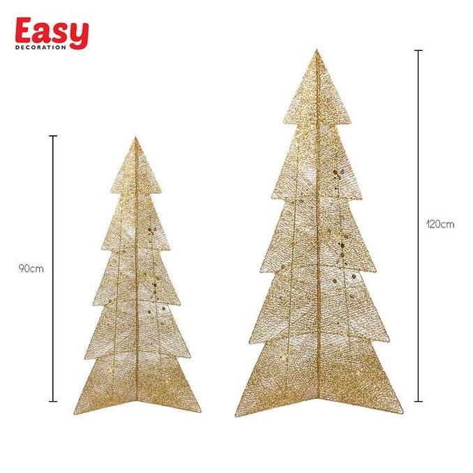 Pohon Natal Lipat Besi Gold