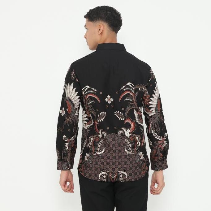 Dancus Batik Couple Atasan Batik Pria dan Wanita Warna Hitam OLR304