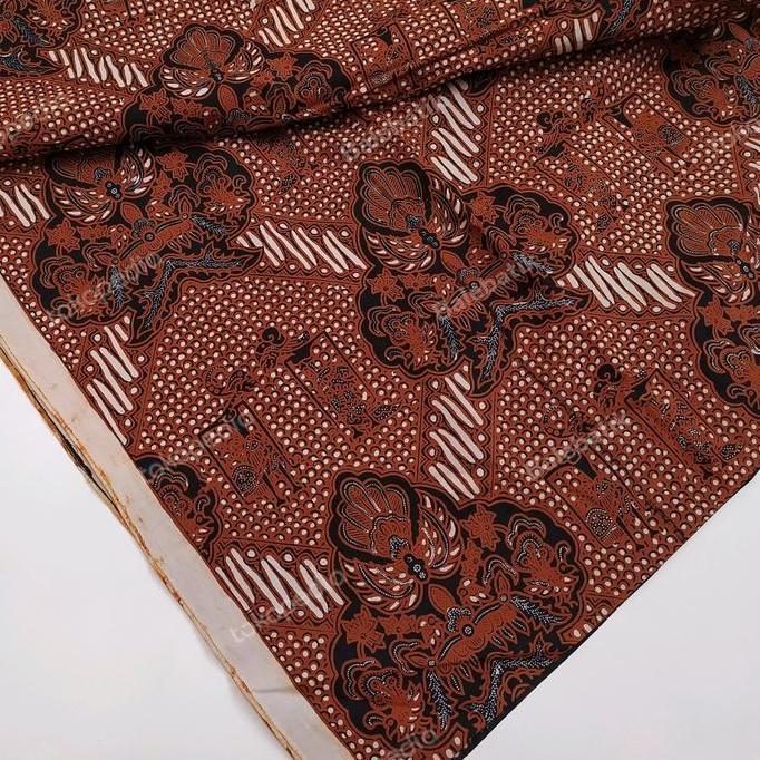 Kain jarik batik sogan Jogja kombinasian ciptoning wayang